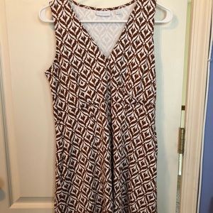 Brown and White Aztec design dress